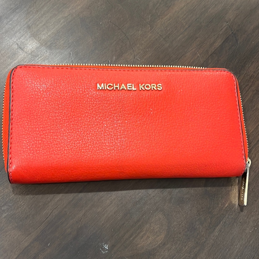 Red Leather Michael Kors Wallet